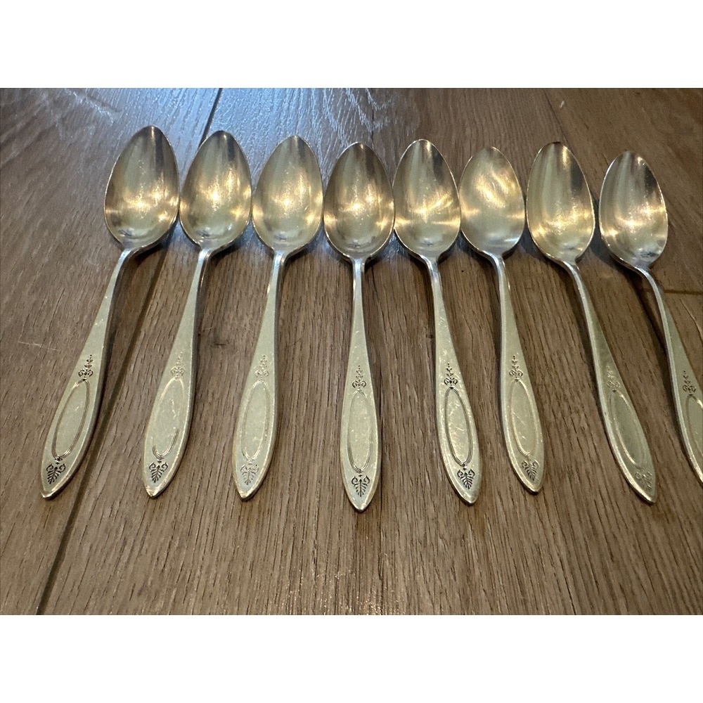 Oneida Community Plate Silverplate 1917 Adam Teaspoons Lot‎ of 8